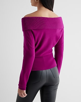 Off The Shoulder Surplice Sweater