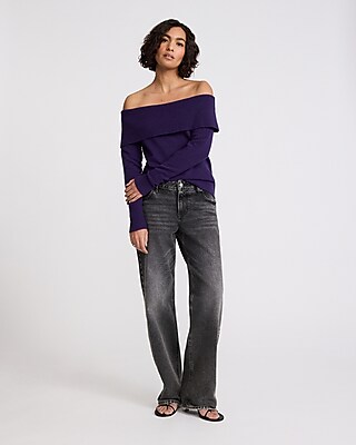 Merino-Blend Off The Shoulder Sweater