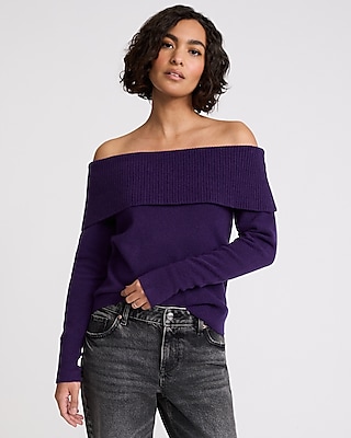 Merino-Blend Off The Shoulder Sweater