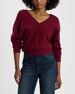 Mix Stitch V-Neck Banded Bottom SoHo Sweater