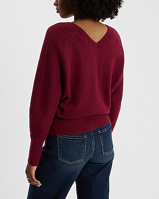 Mix Stitch V-Neck Banded Bottom SoHo Sweater