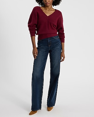 Mix Stitch V-Neck Banded Bottom SoHo Sweater