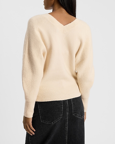 Mix Stitch V-neck Banded Bottom Soho Sweater | Express Mix Stitch V-neck Banded Bottom Soho Sweater | Express