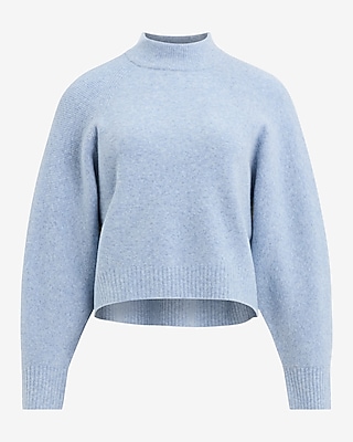 Merino-Blend Mock Neck Sweater