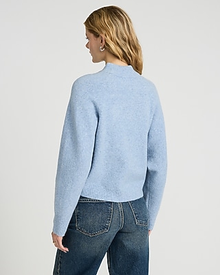 Merino-Blend Mock Neck Sweater