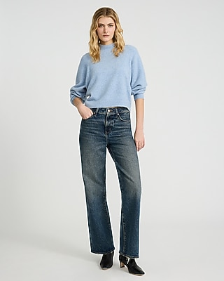 Merino-Blend Mock Neck Sweater