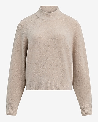 Merino-Blend Mock Neck Sweater