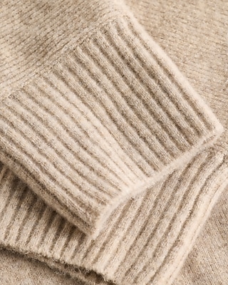 Merino-Blend Mock Neck Sweater