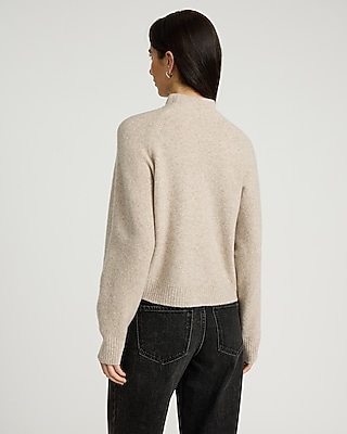 Merino-Blend Mock Neck Sweater