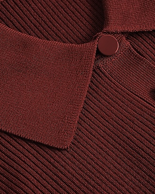 Silky Soft Fitted Ribbed Polo Sweater
