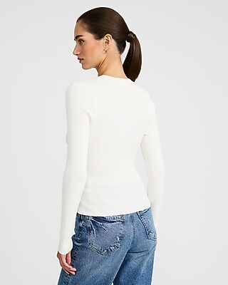 Silky Soft Fitted Ribbed Crew Neck Sweater
