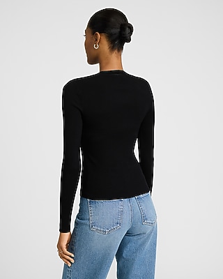 Silky Soft Fitted Ribbed Crew Neck Sweater