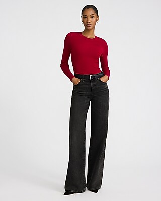 Silky Soft Fitted Ribbed Crew Neck Sweater