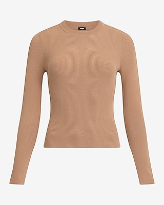 Fitted Ribbed Crew Neck Sweater Silky Soft
