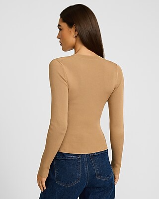 Fitted Ribbed Crew Neck Sweater Silky Soft