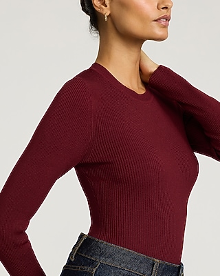 Silky Soft Fitted Ribbed Crew Neck Sweater