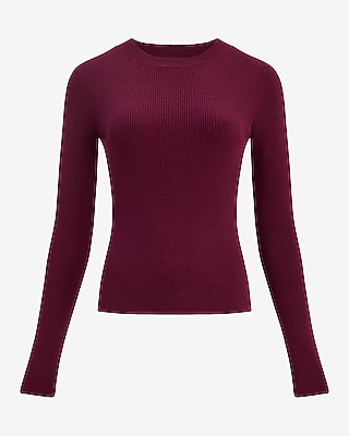 Fitted Ribbed Crew Neck Sweater Silky Soft
