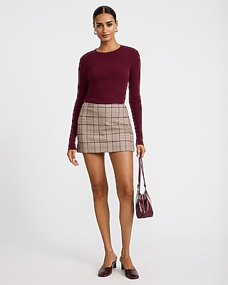 Fitted Ribbed Crew Neck Sweater Silky Soft