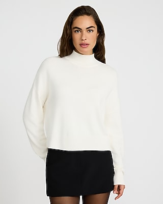 Ultrasoft Relaxed Heathered Mock Neck Sweater | Express