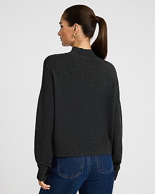 Ultrasoft Relaxed Heathered Mock Neck Sweater