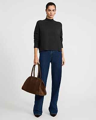 Ultrasoft Relaxed Heathered Mock Neck Sweater