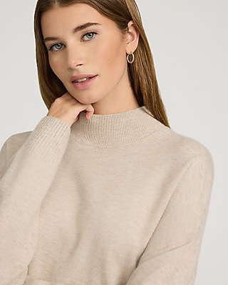 Ultrasoft Relaxed Heathered Mock Neck Sweater