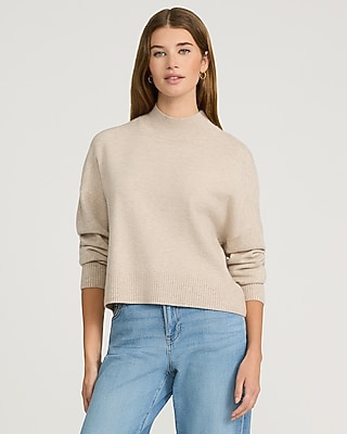 Ultrasoft Relaxed Heathered Mock Neck Sweater