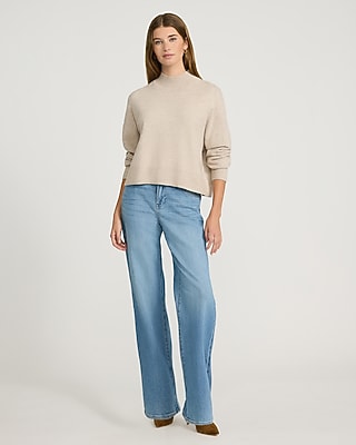 Ultrasoft Relaxed Heathered Mock Neck Sweater