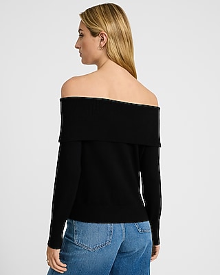 Cloud Soft Fold Over Off The Shoulder Sweater