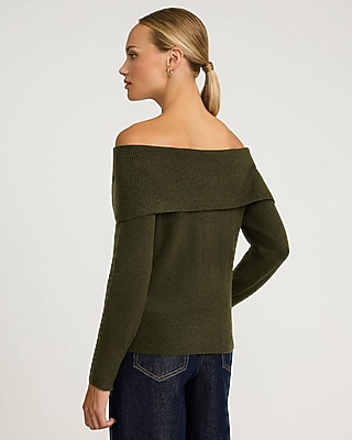Cloud Soft Fold Over Off The Shoulder Sweater - image 2