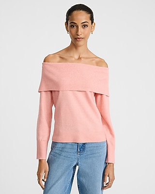 Cloud Soft Fold Over Off The Shoulder Sweater