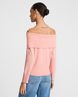 Cloud Soft Fold Over Off The Shoulder Sweater