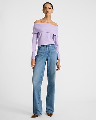 Cloud Soft Foldover Off The Shoulder Sweater