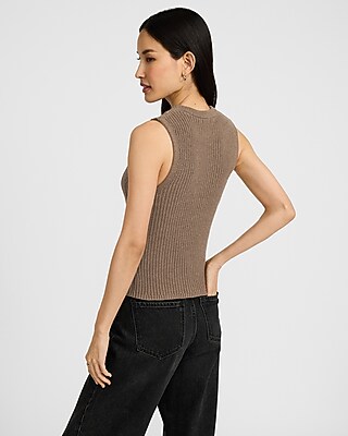 Cable Knit Crew Neck Sweater Tank