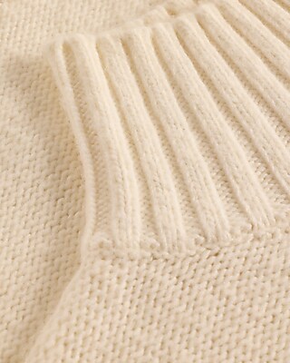 Turtleneck Cable Knit Balloon Sleeve Sweater