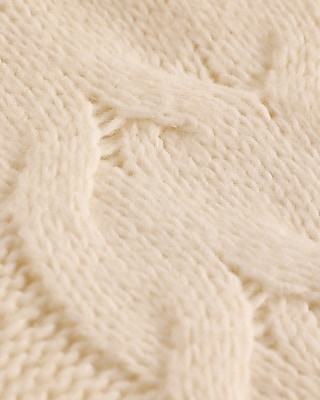 Turtleneck Cable Knit Balloon Sleeve Sweater