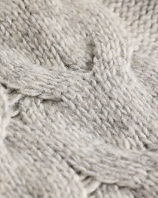 Turtleneck Cable Knit Balloon Sleeve Sweater