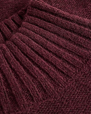 Turtleneck Cable Knit Balloon Sleeve Sweater