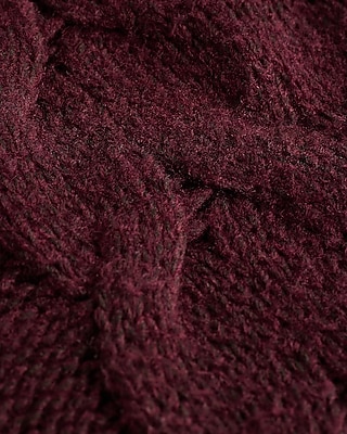 Turtleneck Cable Knit Balloon Sleeve Sweater