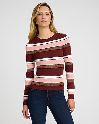 Silky Soft Fitted Ribbed Crew Neck Sweater | Express