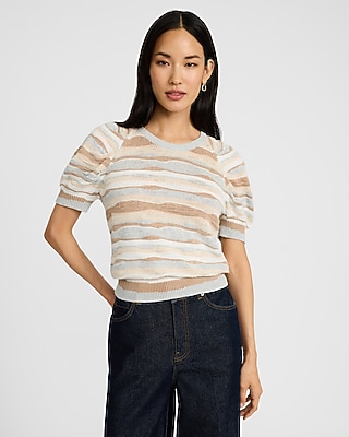 Striped Puff Sleeve Sweater