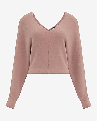Glitter Double V-Neck Dolman Sweater