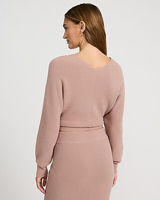 Glitter Double V-Neck Dolman Sweater