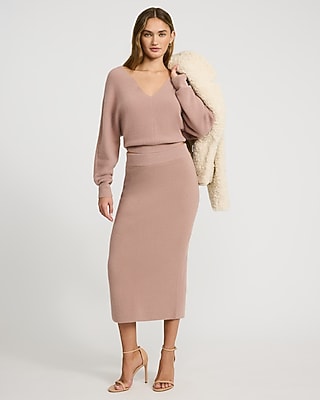 Glitter Double V-Neck Dolman Sweater