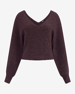 Glitter Double V-Neck Dolman Sweater