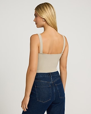 Fitted Ribbed Scoop Neck Sweater Tank - image 2