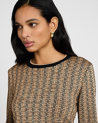 Skimming Printed Crew Neck Sweater