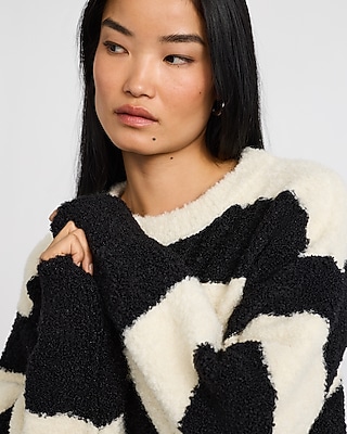 Wool-Blend Striped Crew Neck Sweater