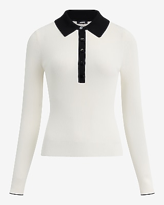 Fitted Tipped Ribbed Sweater Polo