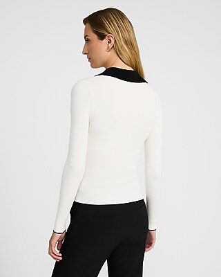 Fitted Tipped Ribbed Sweater Polo
